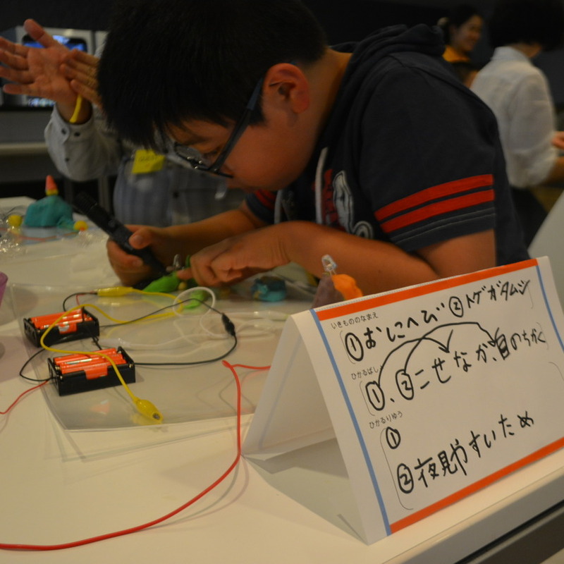 2015年11月1日（日）<br>「ねんどと電子回路で発光いきものづくり」<br>（小学生クラス）in渋谷