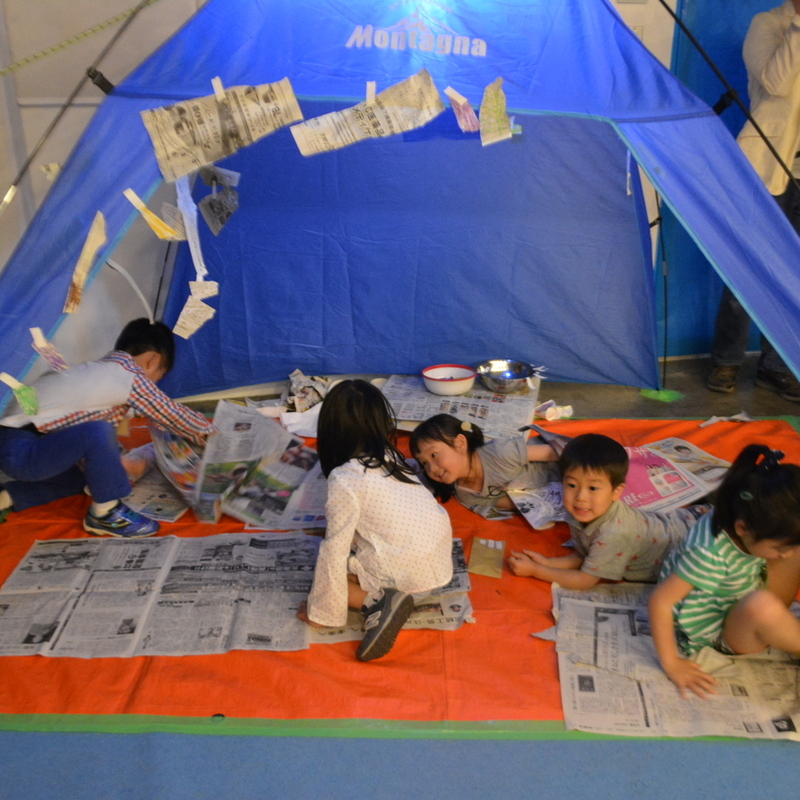 2017年4月30日（日）「かみだけでキャンプをつくる」（幼児クラス）in代官山